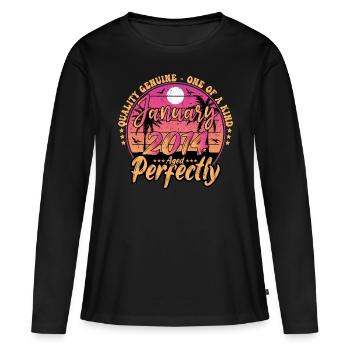 January 2014 Anniversary 2014 January 2014 - Women's Premium Organic Long Sleeve Shirt - black - Front - Julia (174cm)