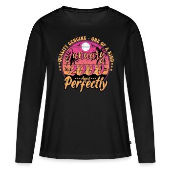 January 2000 Anniversary 2000 January 2000 - Women's Premium Organic Long Sleeve Shirt - black - Front - Julia (174cm)