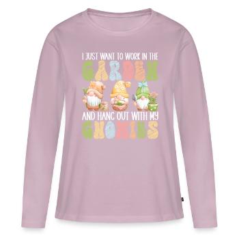 Garden Gnomes Gardening - Women's Premium Organic Long Sleeve Shirt - dusky pink - Front - Julia (174cm)