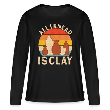 Töpfern Töpfer - Frauen Premium Bio Langarmshirt - Schwarz - Vorne - Julia (174cm)