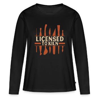 Töpfern Töpfer - Frauen Premium Bio Langarmshirt - Schwarz - Vorne - Julia (174cm)