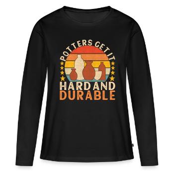 Töpfern Töpfer - Frauen Premium Bio Langarmshirt - Schwarz - Vorne - Julia (174cm)