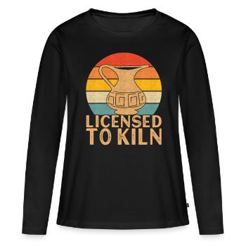Töpfern Töpfer - Frauen Premium Bio Langarmshirt - Schwarz - Vorne - Julia (174cm)