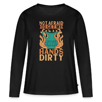 Töpfern Töpfer - Frauen Premium Bio Langarmshirt - Schwarz - Vorne - Julia (174cm)