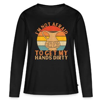 Töpfern Töpfer - Frauen Premium Bio Langarmshirt - Schwarz - Vorne - Julia (174cm)