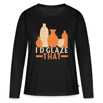 Töpfern Töpfer - Frauen Premium Bio Langarmshirt - Schwarz - Vorne - Julia (174cm)