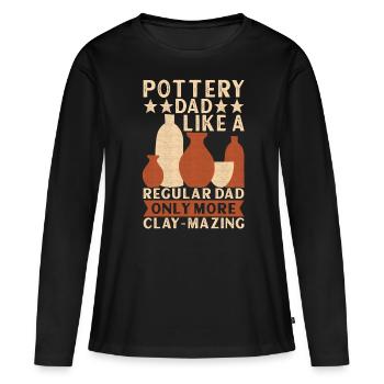 Töpfern Töpfer - Frauen Premium Bio Langarmshirt - Schwarz - Vorne - Julia (174cm)