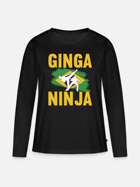 Capoeira Capoeirista - Frauen Premium Bio Langarmshirt - Schwarz