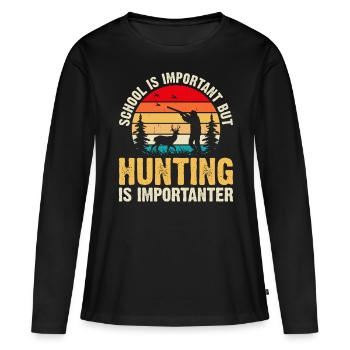Jäger Jagen - Frauen Premium Bio Langarmshirt - Schwarz - Vorne - Julia (174cm)