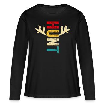 Jäger Jagen - Frauen Premium Bio Langarmshirt - Schwarz - Vorne - Julia (174cm)