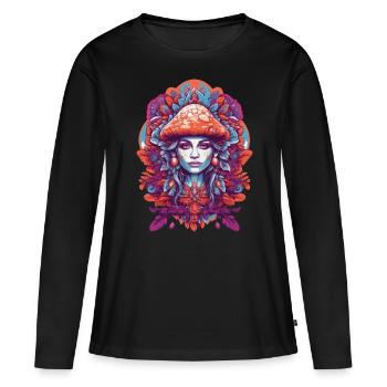 Feather Mandala Spiritual Design Dream Catcher - Women's Premium Organic Long Sleeve Shirt - black - Front - Julia (174cm)