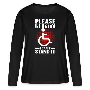 Personnes en fauteuil roulant Fauteuil roulant - T-shirt manches longues Premium bio Femme - noir - Devant - Julia (174cm)