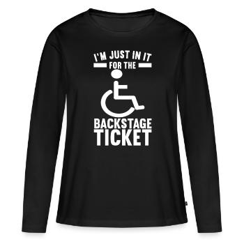 Personnes en fauteuil roulant Fauteuil roulant - T-shirt manches longues Premium bio Femme - noir - Devant - Julia (174cm)