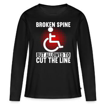 Personnes en fauteuil roulant Fauteuil roulant - T-shirt manches longues Premium bio Femme - noir - Devant - Julia (174cm)