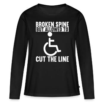 Personnes en fauteuil roulant Fauteuil roulant - T-shirt manches longues Premium bio Femme - noir - Devant - Julia (174cm)