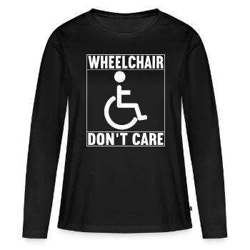 Personnes en fauteuil roulant Fauteuil roulant - T-shirt manches longues Premium bio Femme - noir - Devant - Julia (174cm)