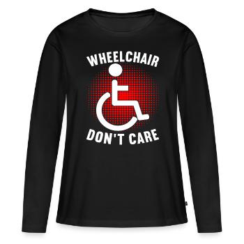 Personnes en fauteuil roulant Fauteuil roulant - T-shirt manches longues Premium bio Femme - noir - Devant - Julia (174cm)