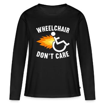 Personnes en fauteuil roulant Fauteuil roulant - T-shirt manches longues Premium bio Femme - noir - Devant - Julia (174cm)