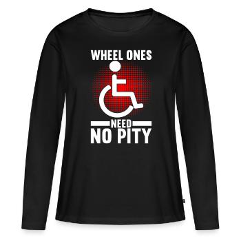 Personnes en fauteuil roulant Fauteuil roulant - T-shirt manches longues Premium bio Femme - noir - Devant - Julia (174cm)