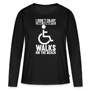 Personnes en fauteuil roulant Fauteuil roulant - T-shirt manches longues Premium bio Femme - noir - Devant - Julia (174cm)