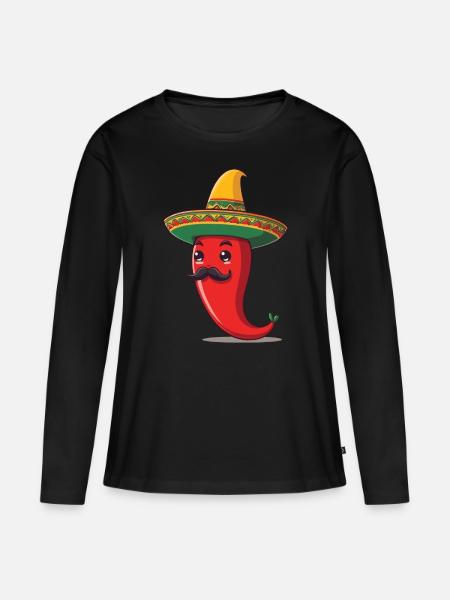 Esthétique Chili Streetwear Style Chaud Mexicain - T-shirt manches longues Premium bio Femme - noir