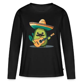 Avocado Mariachi Mexico Music Fiesta - Women's Premium Organic Long Sleeve Shirt - black - Front - Julia (174cm)