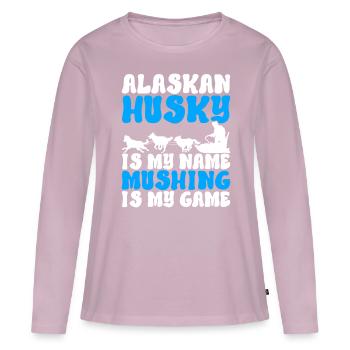 Sledding Sled dogs - Women's Premium Organic Long Sleeve Shirt - dusky pink - Front - Julia (174cm)