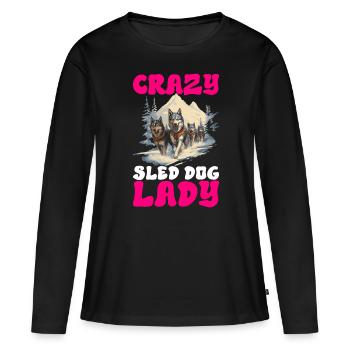 Sledding Sled dogs - Women's Premium Organic Long Sleeve Shirt - black - Front - Julia (174cm)