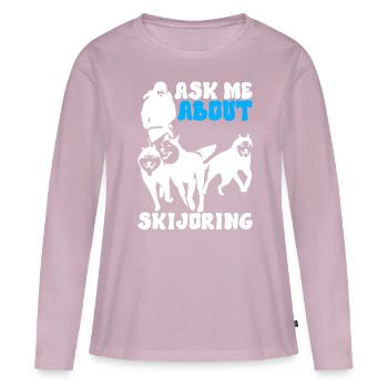 Sledding Sled dogs - Women's Premium Organic Long Sleeve Shirt - dusky pink - Front - Julia (174cm)