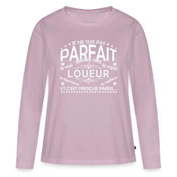 Mieter ist der einzige Mieter, der wirkliche Vermieter - Frauen Premium Bio Langarmshirt - Altrosa - Vorne - Julia (174cm)