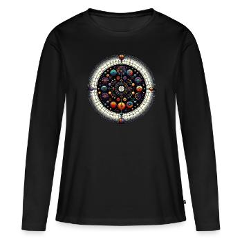 Zodiaque mystique Sphère céleste - T-shirt manches longues Premium bio Femme - noir - Devant - Julia (174cm)