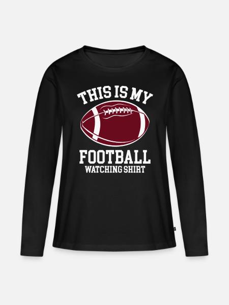 This Is My Football Watching Shirt - Frauen Premium Bio Langarmshirt - Schwarz