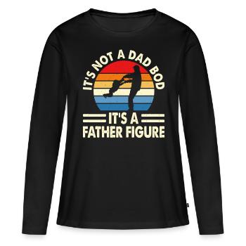Papa Papa - T-shirt manches longues Premium bio Femme - noir - Devant - Julia (174cm)
