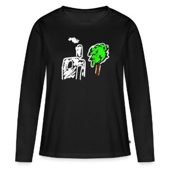 Home - Women's Premium Organic Long Sleeve Shirt - black - Front - Julia (174cm)