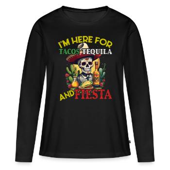 Lustiger Fiesta Spruch Cinco De Mayo Taco Design - Frauen Premium Bio Langarmshirt - Schwarz - Vorne - Julia (174cm)