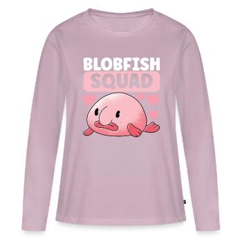 Poisson blob mignon poisson laid - T-shirt manches longues Premium bio Femme - rose poudré - Devant - Julia (174cm)