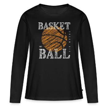 Basketball Basketballer - Frauen Premium Bio Langarmshirt - Schwarz - Vorne - Julia (174cm)