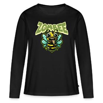 Abeille zombie Zombee - T-shirt manches longues Premium bio Femme - noir - Devant - Julia (174cm)