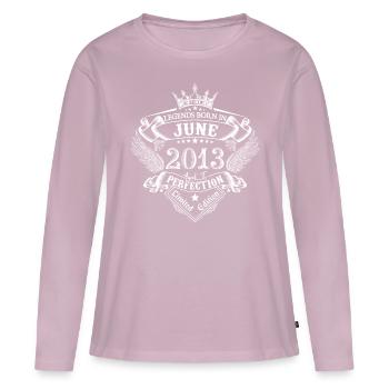 Juni 2013 Geburtstag Juni 2013 Juni Geschenk - Frauen Premium Bio Langarmshirt - Altrosa - Vorne - Julia (174cm)