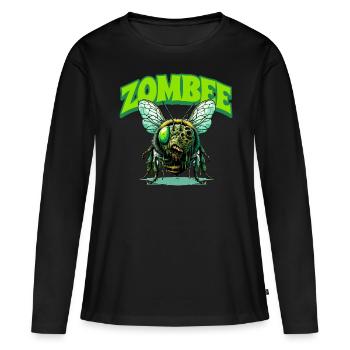 Abeille zombie Zombee - T-shirt manches longues Premium bio Femme - noir - Devant - Julia (174cm)