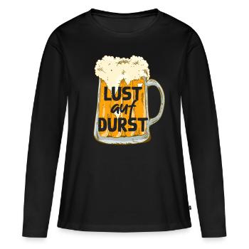 Soif de buveurs de bière enthousiastes - T-shirt manches longues Premium bio Femme - noir - Devant - Julia (174cm)