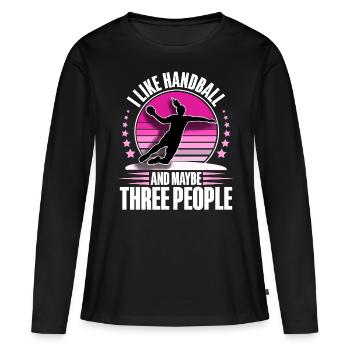 Handball handball joueur de handball - T-shirt manches longues Premium bio Femme - noir - Devant - Julia (174cm)