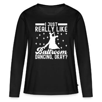 Danse de salon Danseurs de salon Danseurs de salon Danseurs de salon - T-shirt manches longues Premium bio Femme - noir - Devant - Julia (174cm)