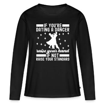 Danse de salon Danseuses de salon Danseuses de salon Danseuses de salon - T-shirt manches longues Premium bio Femme - noir - Devant - Julia (174cm)