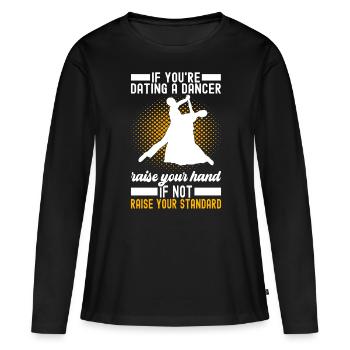 Danse de salon Danseuses de salon Danseuses de salon Danseuses de salon - T-shirt manches longues Premium bio Femme - noir - Devant - Julia (174cm)