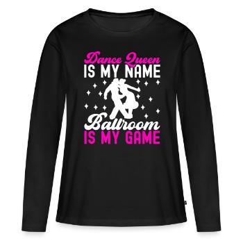 Danse de salon Danseuses de salon Danseuses de salon Danseuses de salon - T-shirt manches longues Premium bio Femme - noir - Devant - Julia (174cm)