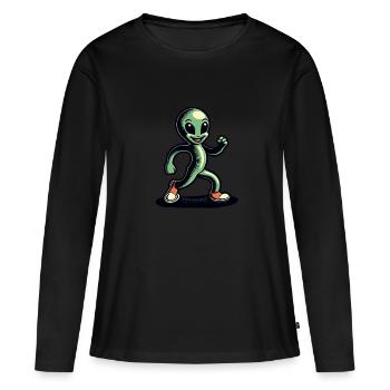 Retro Vintage Alien Halloween Costume Decoration - Women's Premium Organic Long Sleeve Shirt - black - Front - Julia (174cm)