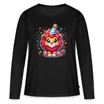 Confettis d’anniversaire Leo - T-shirt manches longues Premium bio Femme - noir - Devant - Julia (174cm)