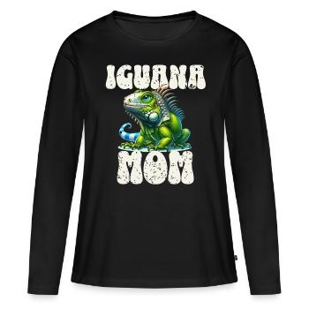 Iguane - T-shirt manches longues Premium bio Femme - noir - Devant - Julia (174cm)