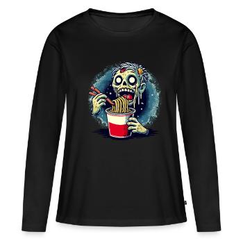 Nouilles Ramen Zombie Pour Films D’horreur Japonais - T-shirt manches longues Premium bio Femme - noir - Devant - Julia (174cm)